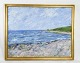 Oil painting on canvas with motif of beach and sea painted by Sixten Wiklund 
from around the 1950s. H: 63 B: 78
