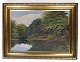 Painting, gold frame, lake and forest, signed Th Brammer 1930, 58.5x78
Great condition
