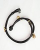 Leather Bracelet - Decorated With 4 Charms - 18 Karat Gold - Diamonds - Ole 
Lynggaard
Great condition
