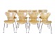 Set Of Eight Seven Chairs - Model 3107 - Seven Chair - Natural Leather - Arne 
Jacobsen - Fritz Hansen
