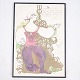 Lithographic Print In Black Frame - Signed By Bjørn Wiinblad
