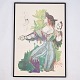Lithographic Print In Black Frame - Signed By Bjørn Wiinblad
