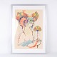 Serigraphic Poster By Bjørn Wiinblad - Motif Of Woman With Fan - Signed - 1970s
