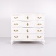 Antique Baroque Chest of Drawers/Drawer Chest With 4 Drawers - Baroque - White Painted & Brass Handles - 1760s