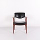 Erik Kirkegaard Armchair Model 43 in Teak and Black Leather, Høng Stolefabrik, 1950s