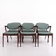 Kai Kristiansen Model 42 Dining Chairs in Rosewood with Turquoise Blue Upholstery, Set of 6, 1960s