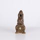 Knud Basse Hare Figure in Brown Glazed Ceramic, Danish Design, 1960s