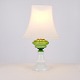 Table Lamp in Green and White Opaline Glass with Brass Details from the 1880s