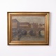 Oil Painting on Canvas Depicting Copenhagen and Buildings from the 1930s