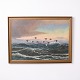 Marine Oil Painting on Canvas with Wooden Frame and Gilt Details Signed from the 1920s