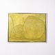 Signed painting on canvas with a modern motif in yellow tones, framed