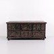 Large original painted chest with floral motifs from the 19th century