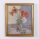 Flower Painting on Canvas in Gilt Frame 38 x 32.5 cm