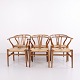 Hans J. Wegner CH24 Oak Dining Chairs with Woven Seats by Carl Hansen & Søn, 1960s