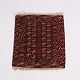 Bokhara Inspired Oriental Rug in Red Tones with Geometric Pattern 92 x 81 cm