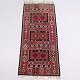 Kilim Inspired Runner Rug with Geometric Pattern in Red Tones 200 x 93 cm