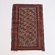 Bokhara Inspired Oriental Rug with Tekke Pattern in Red and Beige Tones 120 x 76 cm