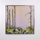 Landscape Painting on Canvas with Forest and Tall Trees Signed K.S.E 09 104 x 104 cm