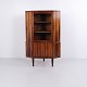 Danish Rosewood Corner Cabinet / Bar Cabinet with Glass Door 1960s
