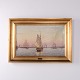Oil Painting with Sailing Ships and Steamships in Copenhagen by Johan Neumann