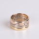 Georg Jensen Fusion Ring in 18-carat gold, featuring red gold, white gold, and rose gold.