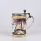 Large Kellinghusen Faience Tankard with Horse Decoration and Pewter Lid 1790–1810 by Lubbert Diedrich Bahlmann