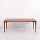 Long Solid Teak Coffee Table with Removable Tapered Legs 1960s