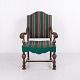 Antique Renaissance Revival Armchair with Striped Upholstery circa 1880–1900