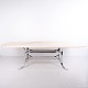 Large Vintage Oval Dining Table in Pink Marble and Chrome from Illums Bolighus