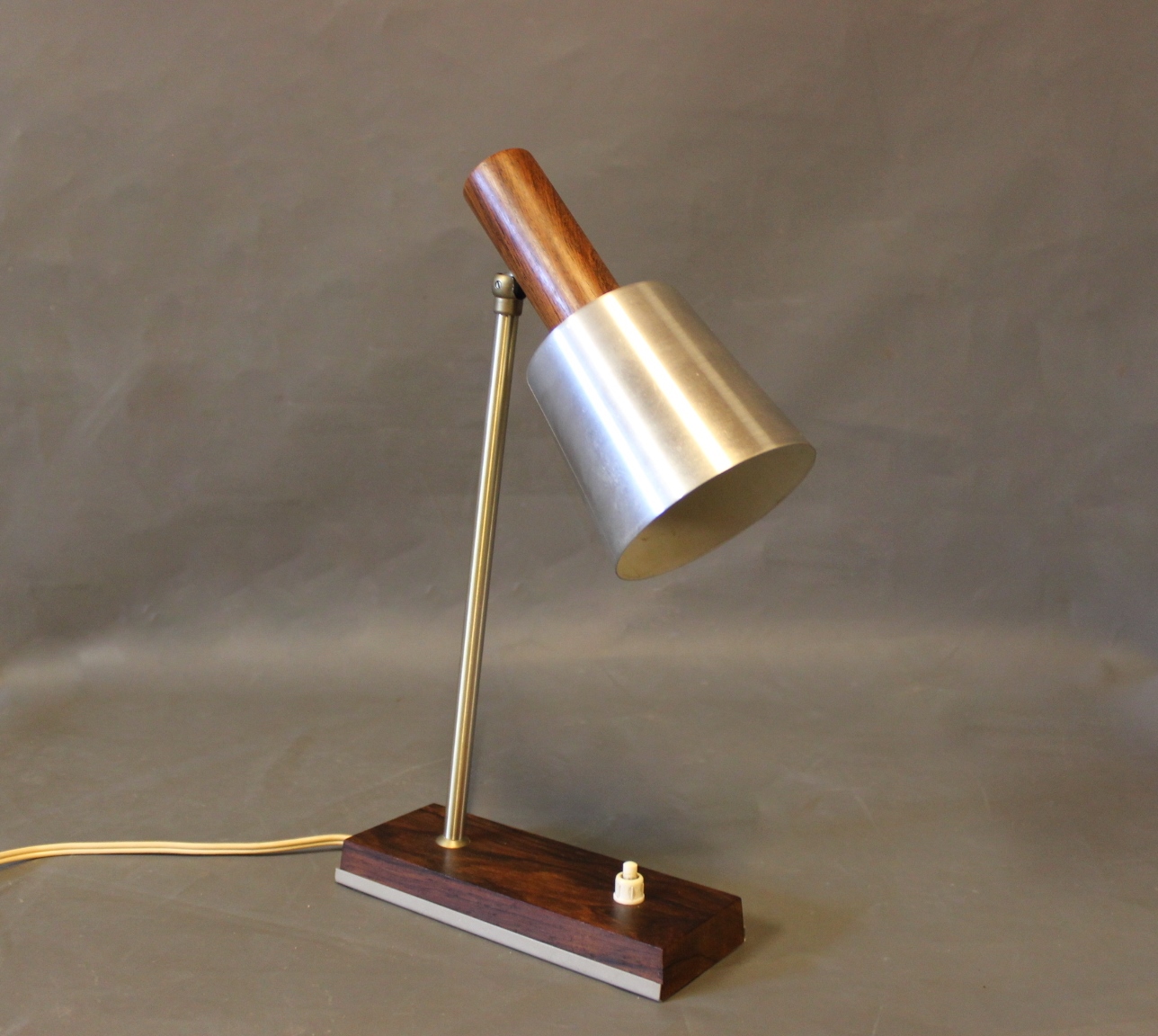Small table lamp with of steel and frame of rosewood, danish design from t - Osted &